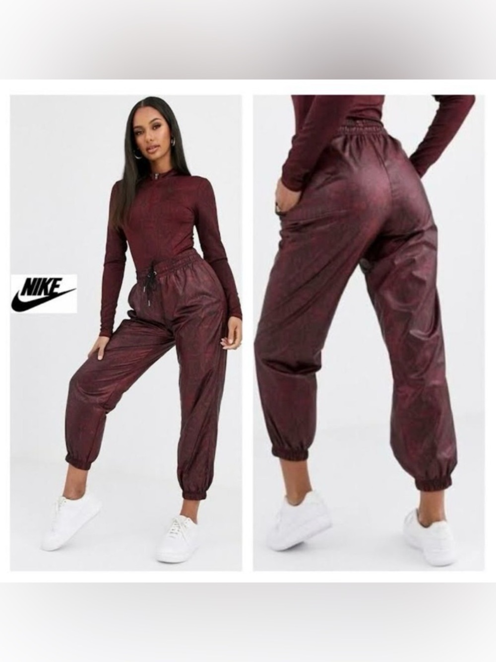 NWT $85 NIKE Women S High Rise Woven Python Snake Print Joggers Pant Sportswear